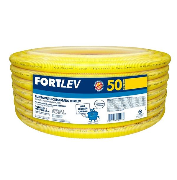 ELETRODUTO CORRUGADO 25 MM X 50 METROS FORTLEV
