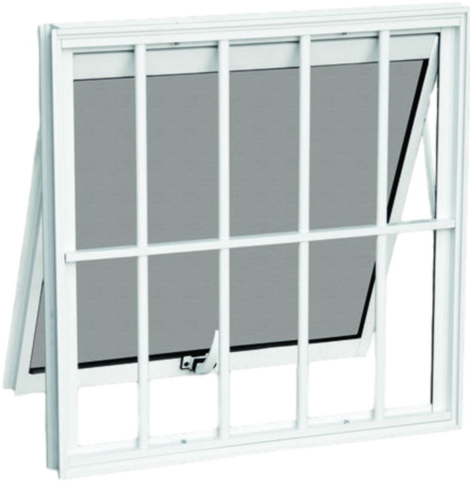Janela de Alumínio Brasil Maxiar 10384 60x60cm Branco Vidro Miniboreal com Grade