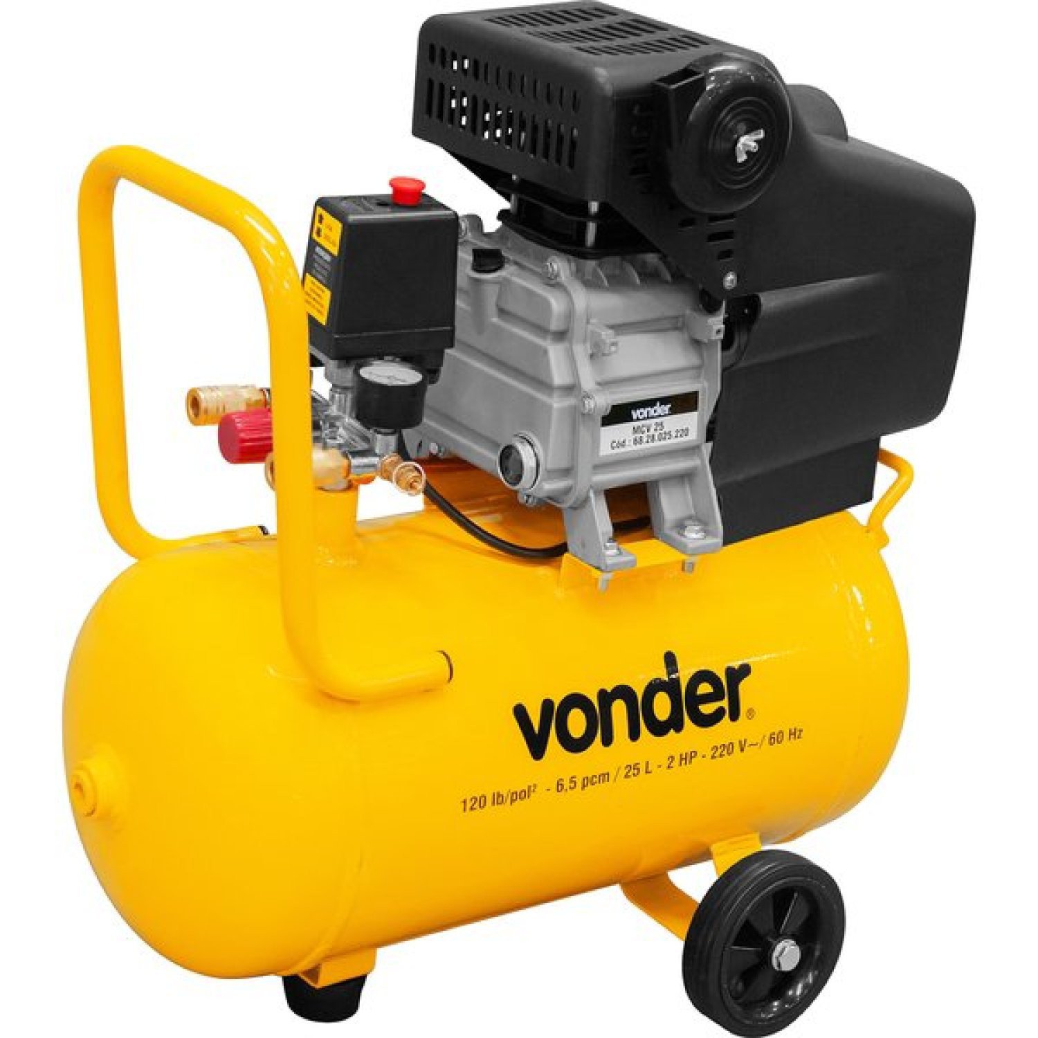 Compressor de Ar Vonder MCV25 25L 2HP Monofásico 220V