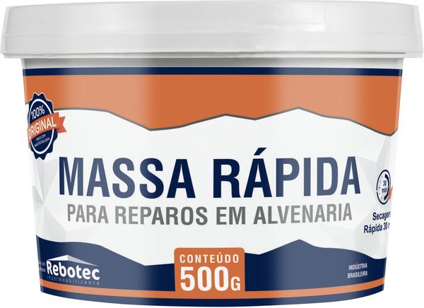 Massa Rápida Para Reparo Rebotec Cinza 500g