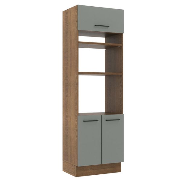 Torre Quente Madesa Agata 70 cm 3 Portas Rustic/Cinza Cor:Rustic/Cinza