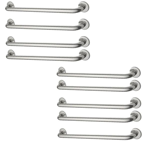 Alça De Apoio Barra 70cm Inox Kit 9 Unidades Idoso Acessibilidade Gestante Deficiente Segurança Anti Queda Acidente Banheiro Box Corrimao
