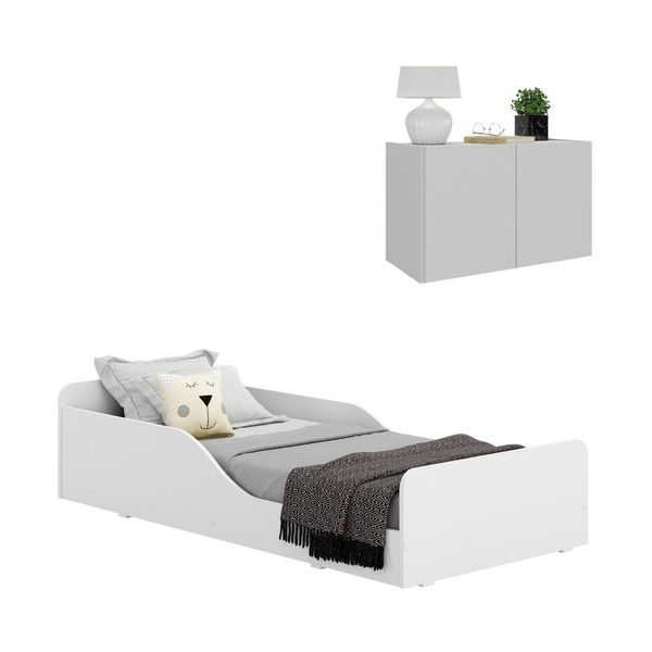 Minicama Montessoriana para Colchão 70 x 150cm com Mesa de Cabeceira Multimóveis MP4172
