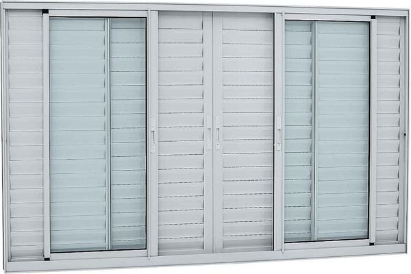 Janela de alumínio veneziana 06 folhas branca Maxx - 100x150