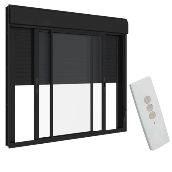 Janela Persiana Integrada Automática 110V Alumínio Preto - 120x120