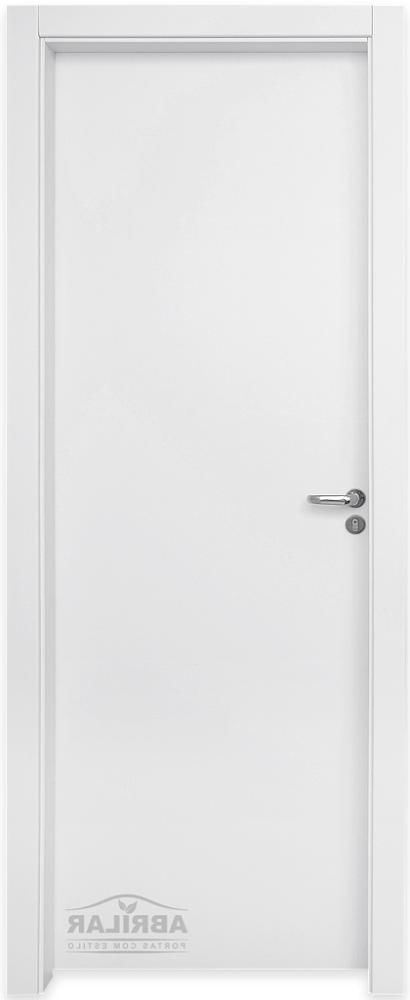 Kit Porta de Madeira Branco com Pintura UV Premium Esquerda - 210x80