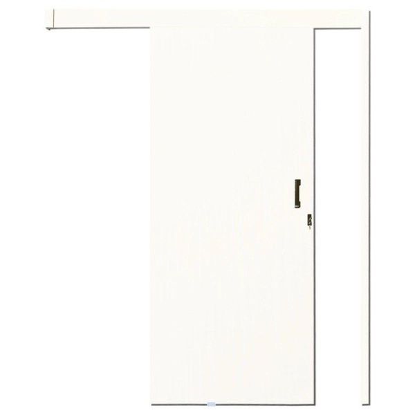 Kit Porta de Correr Madeira Lisa MGM Branco Esq - 215x70