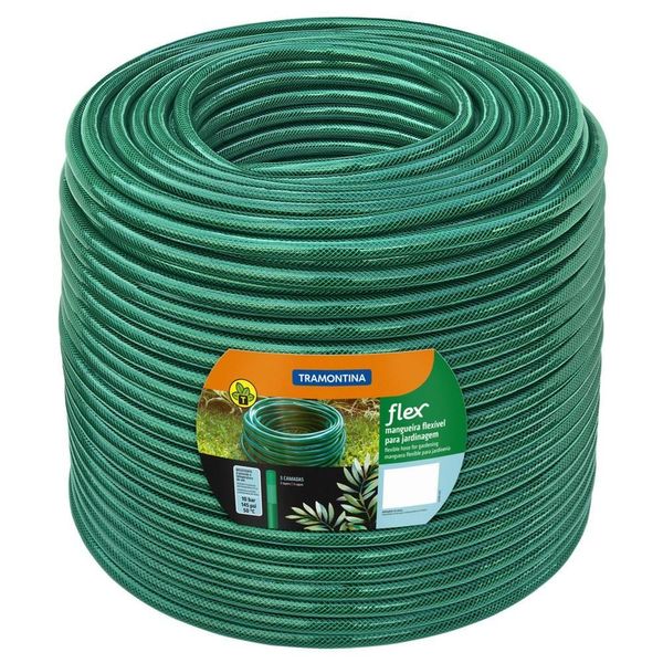 Mangueira Flex 3/4´´ Tramontina Verde em Pvc 3 Camadas 100M