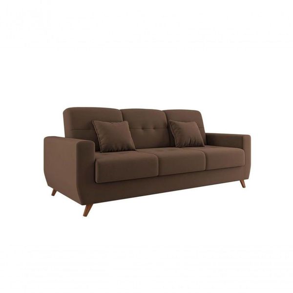 Sofá Cama Casal Com Baú Pamela - Veludo Turkey Chocolate