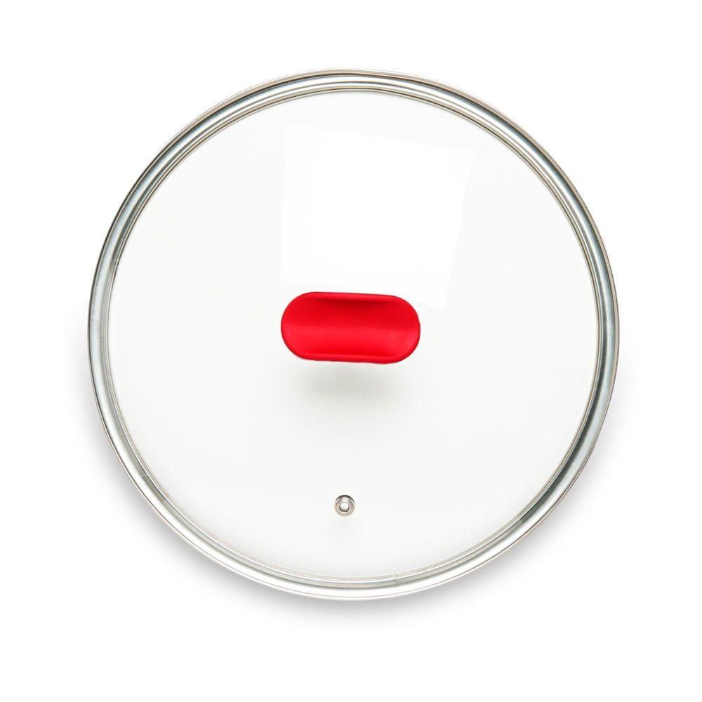 Tampa De Vidro Ichef Polishop - Shark Series - 24cm - Vermelha | Vermelho