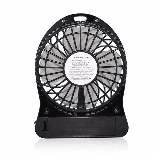 Mini Ventilador Portátil Bateria Recarregável 3 Velocidades Cores P C/Bateria