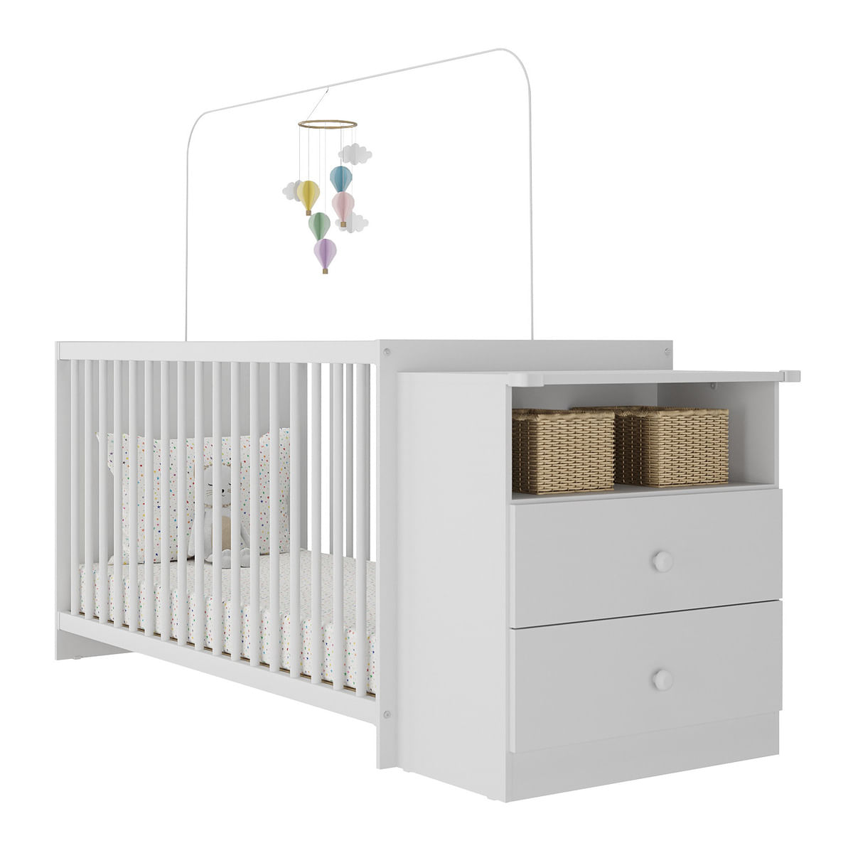 Berço Cômoda para Colchão 60x130cm Beijinho Multimóveis BB2870