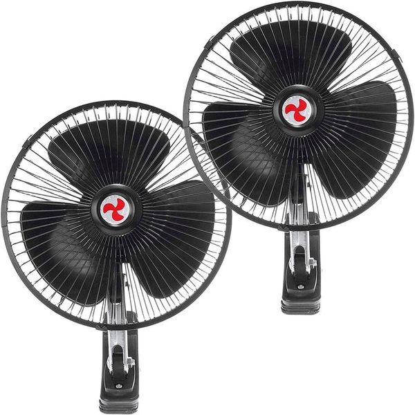 Kit 2 Mini Ventilador Veicular Carro Caminhão ônibus De 20cm