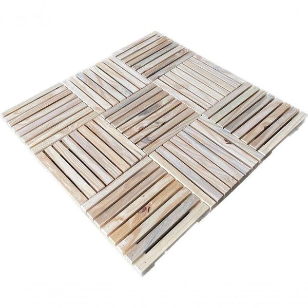 Kit Deque Industrial 30X30Cm Ripado Para Jardim