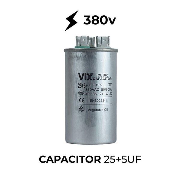 Capacitor 25+5uf 380v único