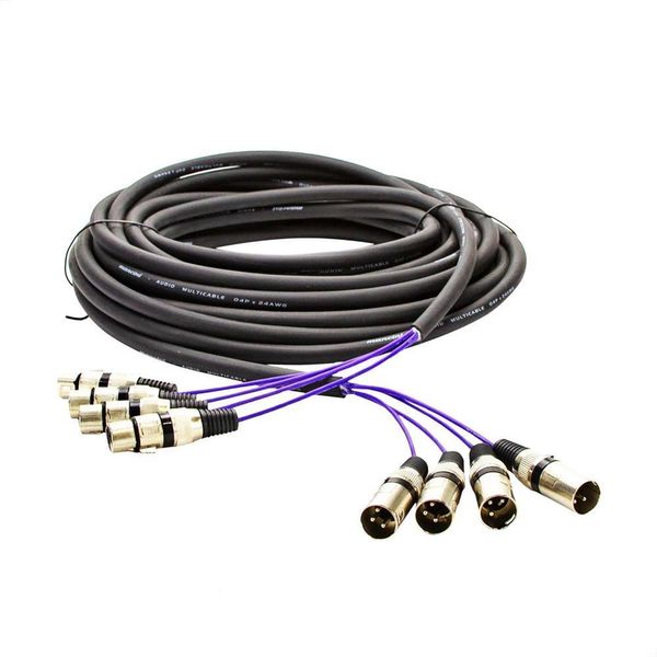 Multicabos Com Conectores Xlr 4 Vias - Cirilo Cabos 7 Metros
