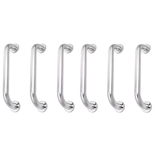 Alça De Apoio Inox 30cm Barra Kit 6 Unidades Acessibilidade Corrimao Suporte