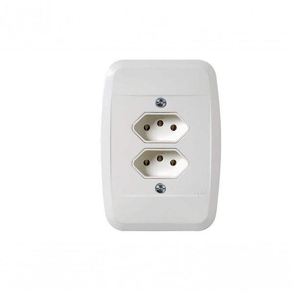 Tomada Embutir Dupla 2p+t 20a Placa Branca 40115 - Pezzi