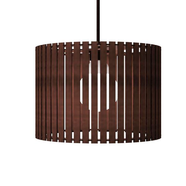 Luminária Pendente Berlim Modelo Ripado Marrom