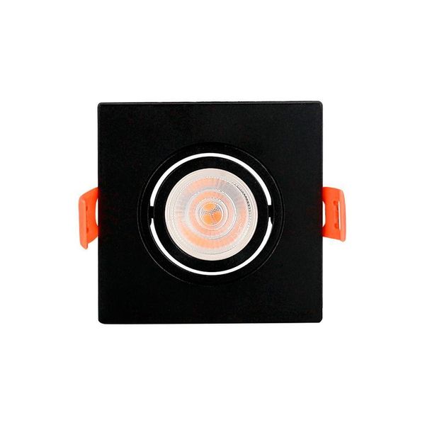 Spot De Embutir Plano Mbled Para 1 Lâmpada Par 30 Quadrado Preto