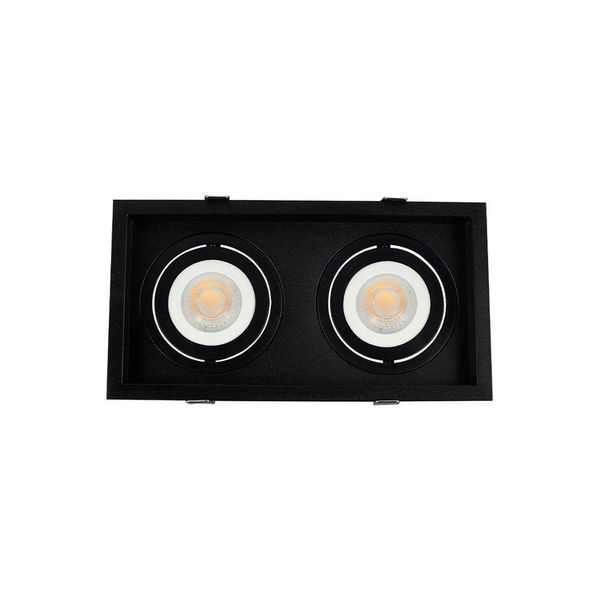 Spot De Embutir Recuado Nordecor Flea Duo Para 2 Lâmpadas Par20 E27 Bivolt Preto 6334