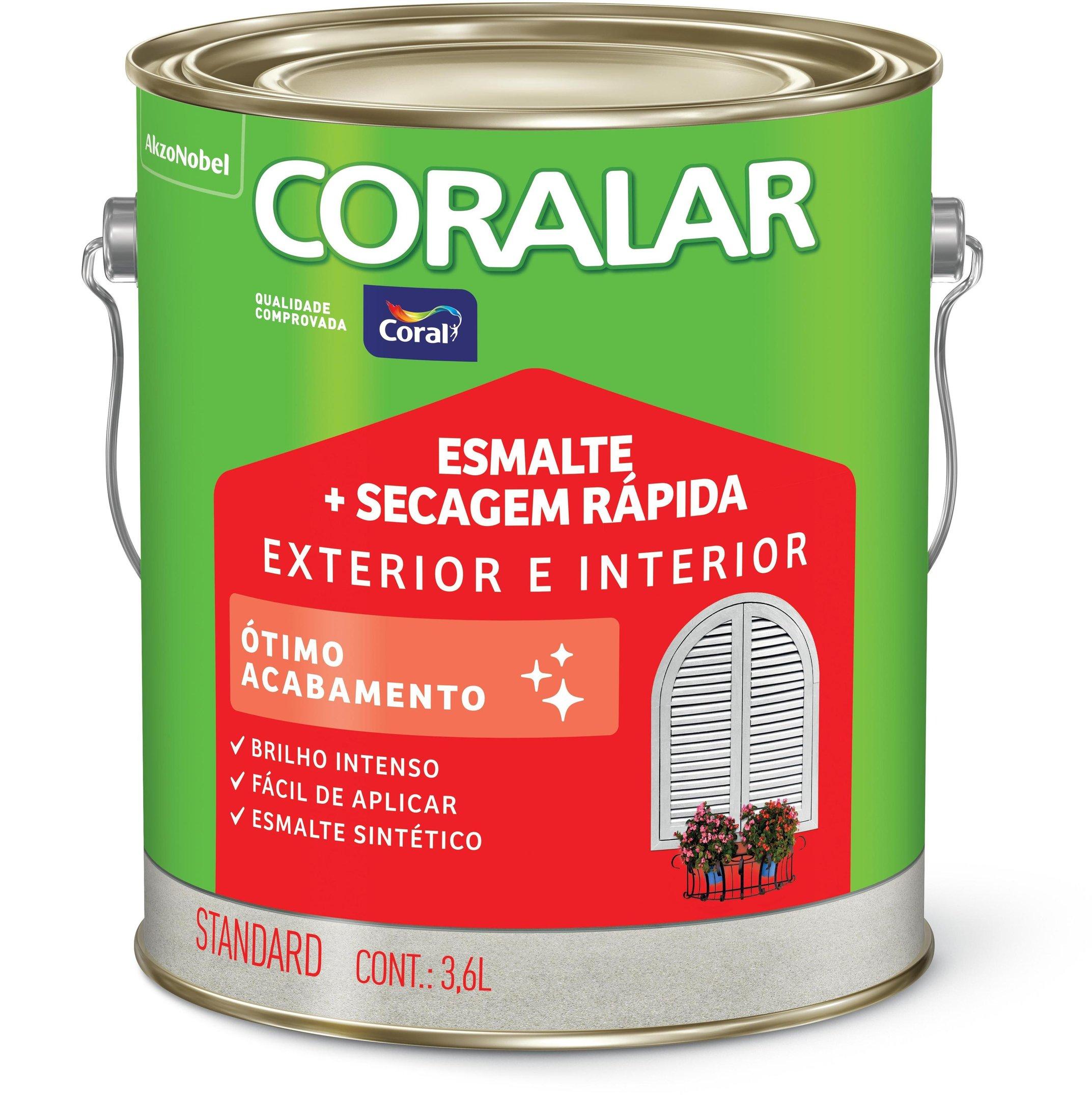 Tinta Esmalte Coralar Brilhante Cinza Médio 3,6L