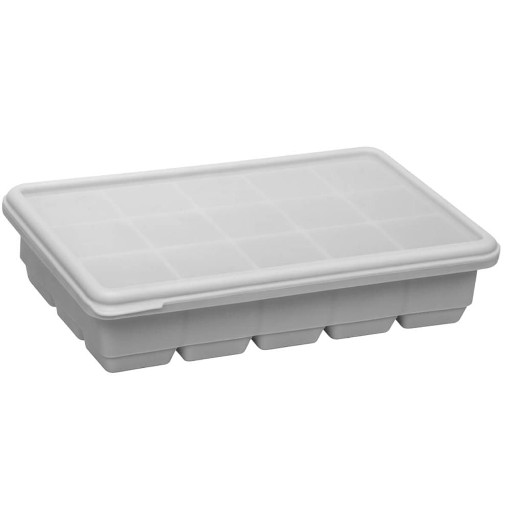 Forma para Gelo em Silicone Maleável 19,5x12,5cm com Tampa