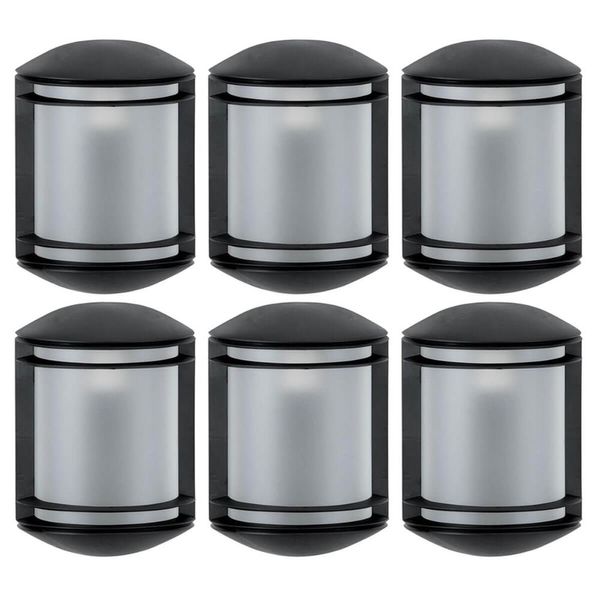Kit 6 Arandelas Externas Elegance Pretas Bivolt Luminárias de Parede Jardim Hall de Entrada Dital