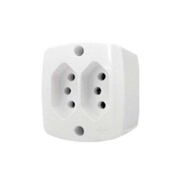 Conjunto 2 Tomadas 3p 10a 250v - Linha Retangular - Certificado Nbr Nm 60884-1 E Nbr 14136