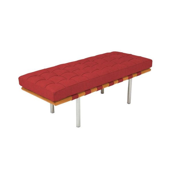 Banco Capri Barcelona 1,80m Suede Vermelho