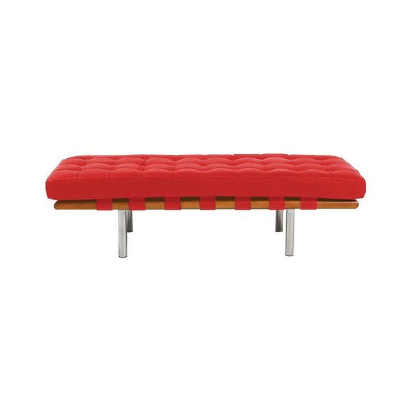 Banco Capri Barcelona 1,80m Couro Sintético Vermelho