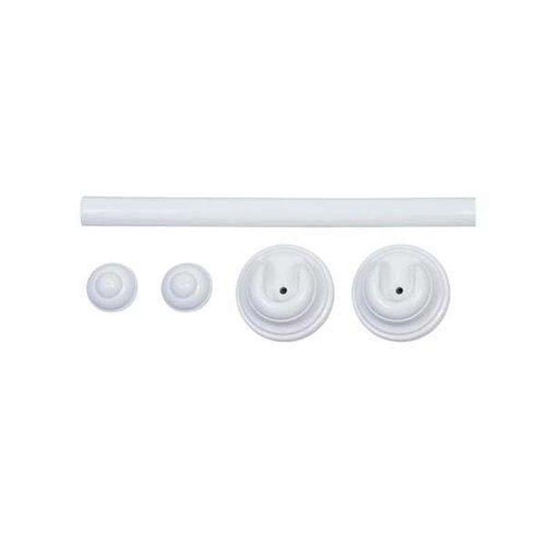 Kit Tubo para Box com 2 Suportes 1,5 METROS em Aço Resistente para Banheiro, Prata, Bella Arte