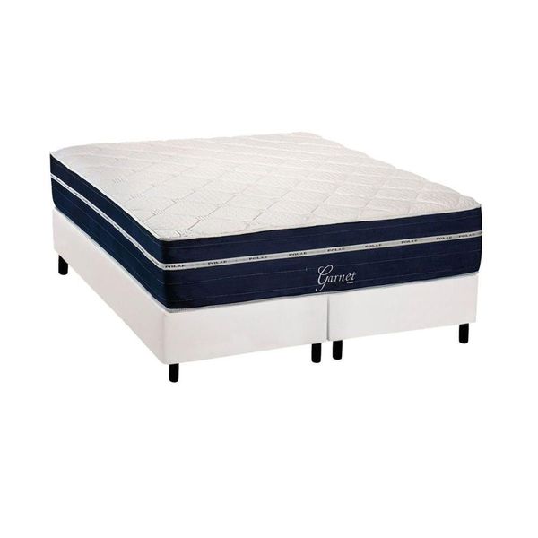 Conjunto Box King: Colchão Molas Ensacadas Garnet + Base CRC Courano White (193x203)