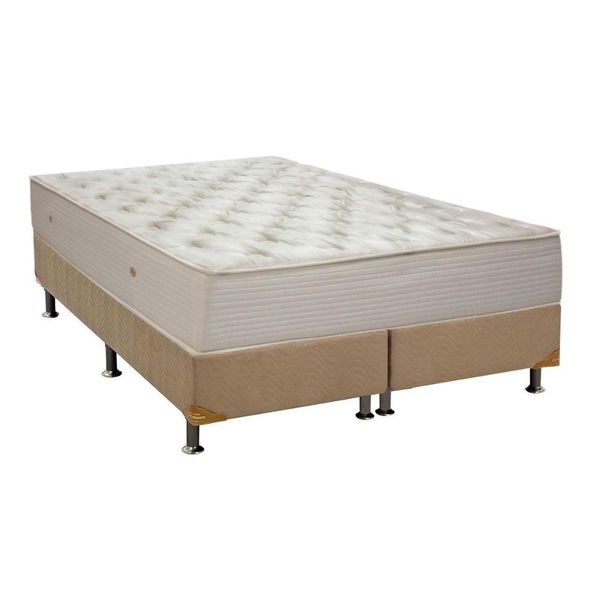 Cama Box Casal Orthotel SLX Molas Ensacadas Suede Bege Ortobom