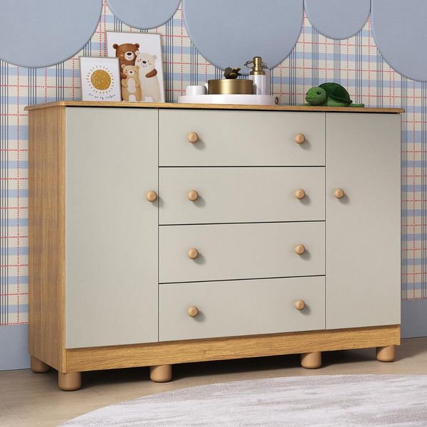 Cômoda Infantil 125cm 2 Portas e 4 Gavetas Allegra Multimóveis MP4445