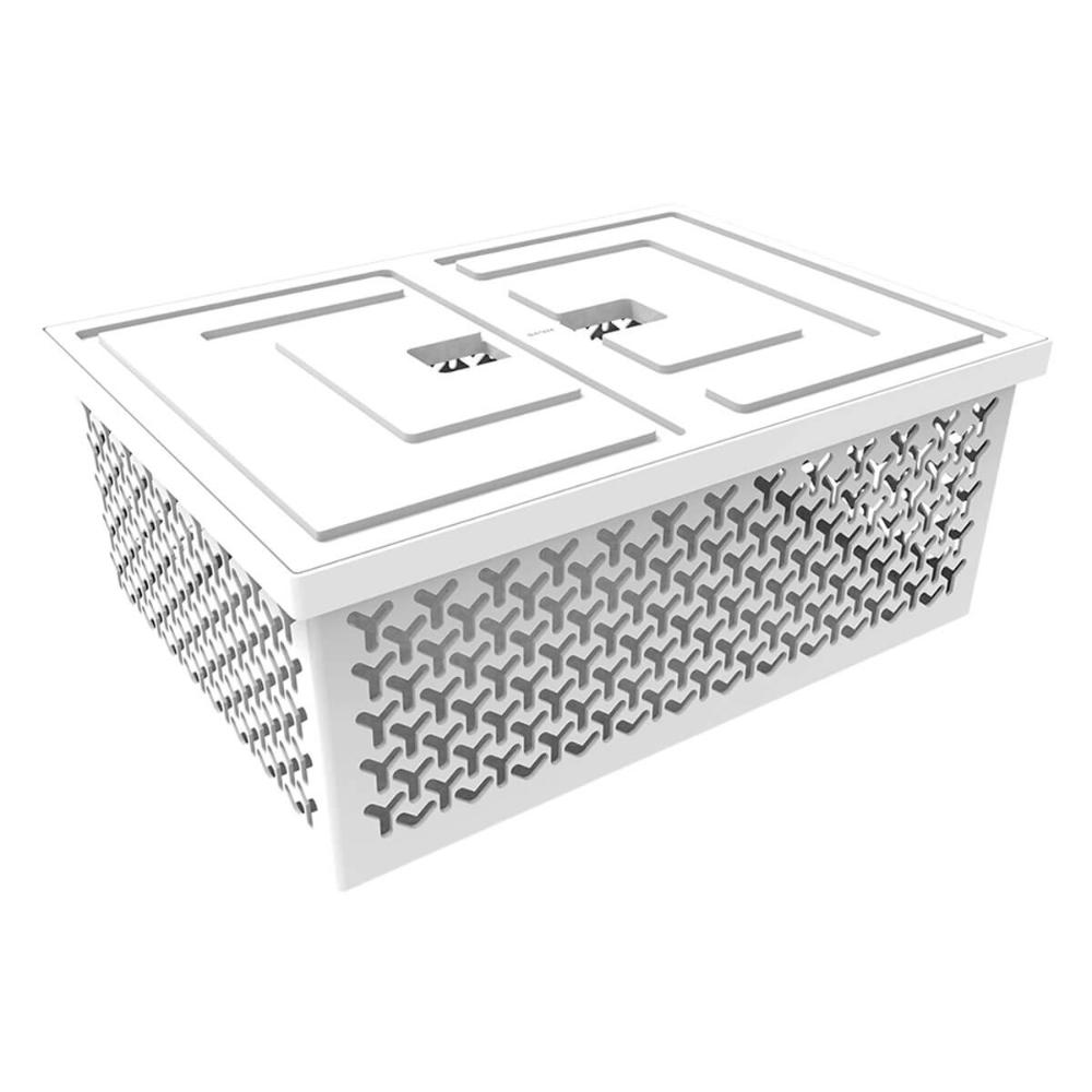 Caixa Organizadora com Tampa Branco Cesto Grande Crippa Brinquedos Closet Lavanderia