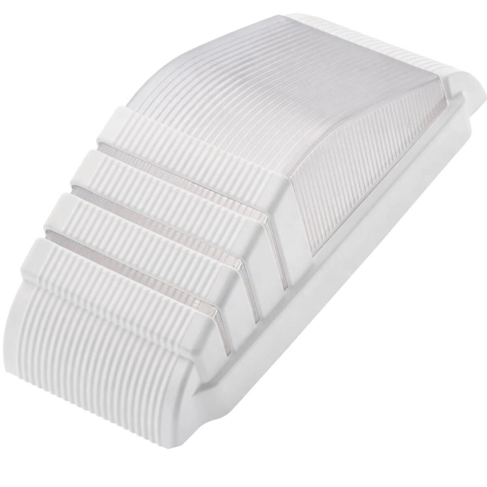 Arandela Externa de Parede Lente Transparente E27 Branco Injetada em Termoplástico Face Dital