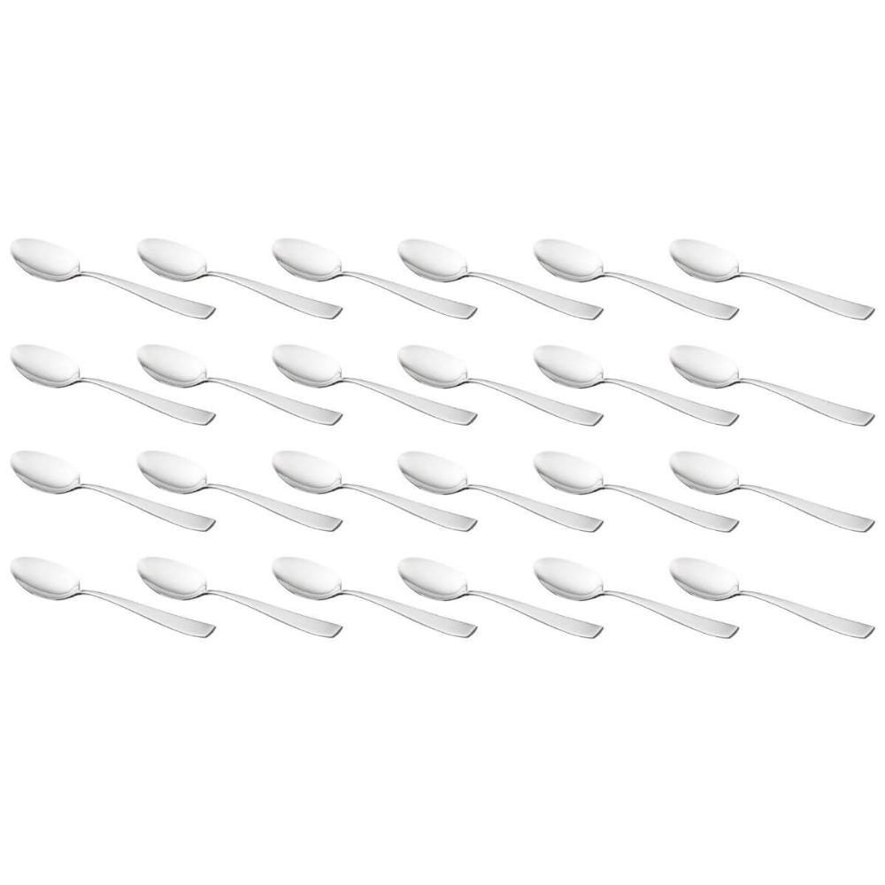 Jogo 24 Colheres Aço Inox para Sobremesa Pisa 19cm Talheres Mesa Posta Cozinha