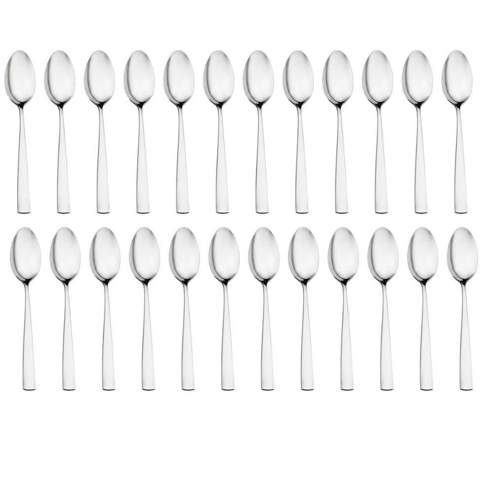 Jogo 24 Colheres de Sopa Mesa Posta Aço Inox 20,5cm Pisa Wolff Talheres Cozinha Caldos