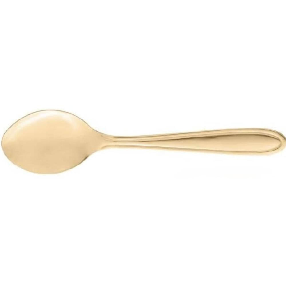 Conjunto 18 Colheres de Café Gastro Douradas Aço Inox Lyor 11cm Pequena Colherzinha