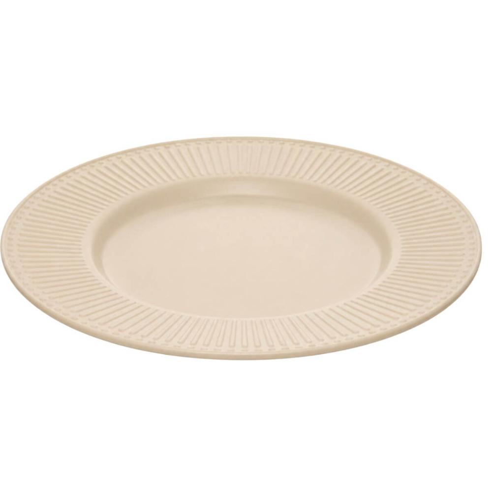 Conjunto 12 Pratos Sobremesa 20cm Bege Melamina Aveline Mesa Posta Padaria Doce