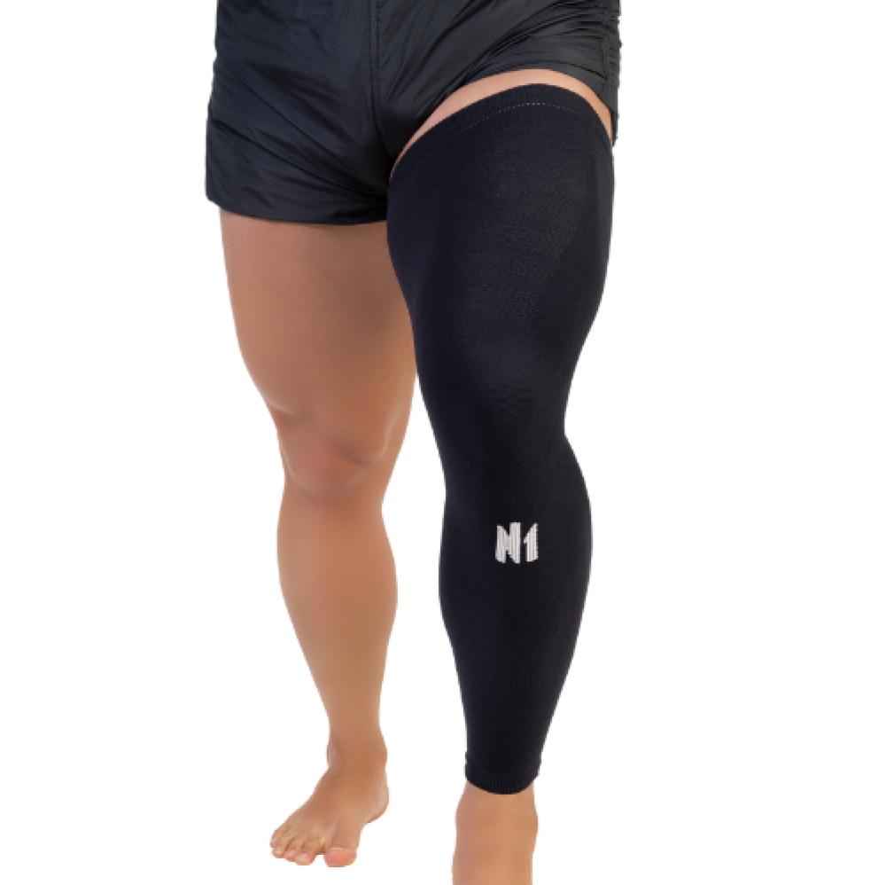 N1 Sport Protetor de Perna Tamanho GG Preta Spry Compressão 15 25mmHg KNIT 3D Sem Costura Alta Performance Recuperação