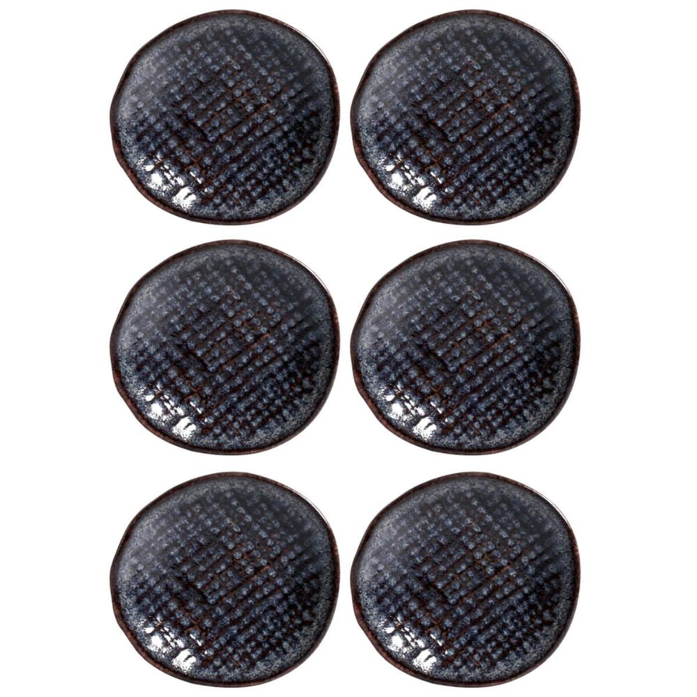6 Ramequins Porta Molho Shoyu Cerâmica Azul Titanium 11x2cm Porto Brasil Molheira Sushi