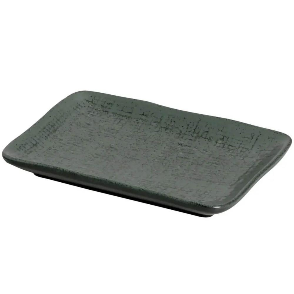 24 Pratos Retangulares Cerâmica Porto Brasil 14x18cm Verdes Travessas para Restaurantes Sushi