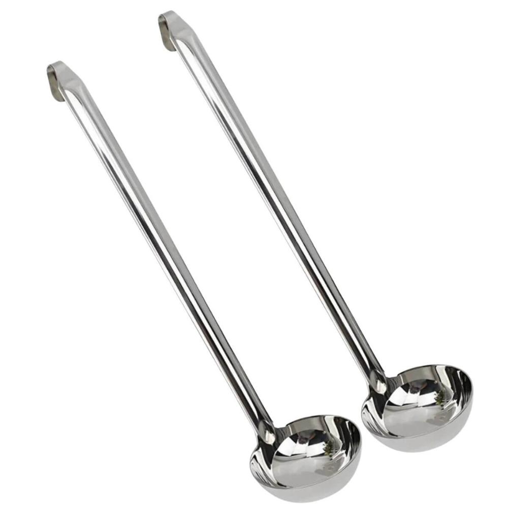 Kit 2 Conchas Grandes 46cm Inox Profissional Buffet Cozinha Utensílios para Servir Sopa Feijão