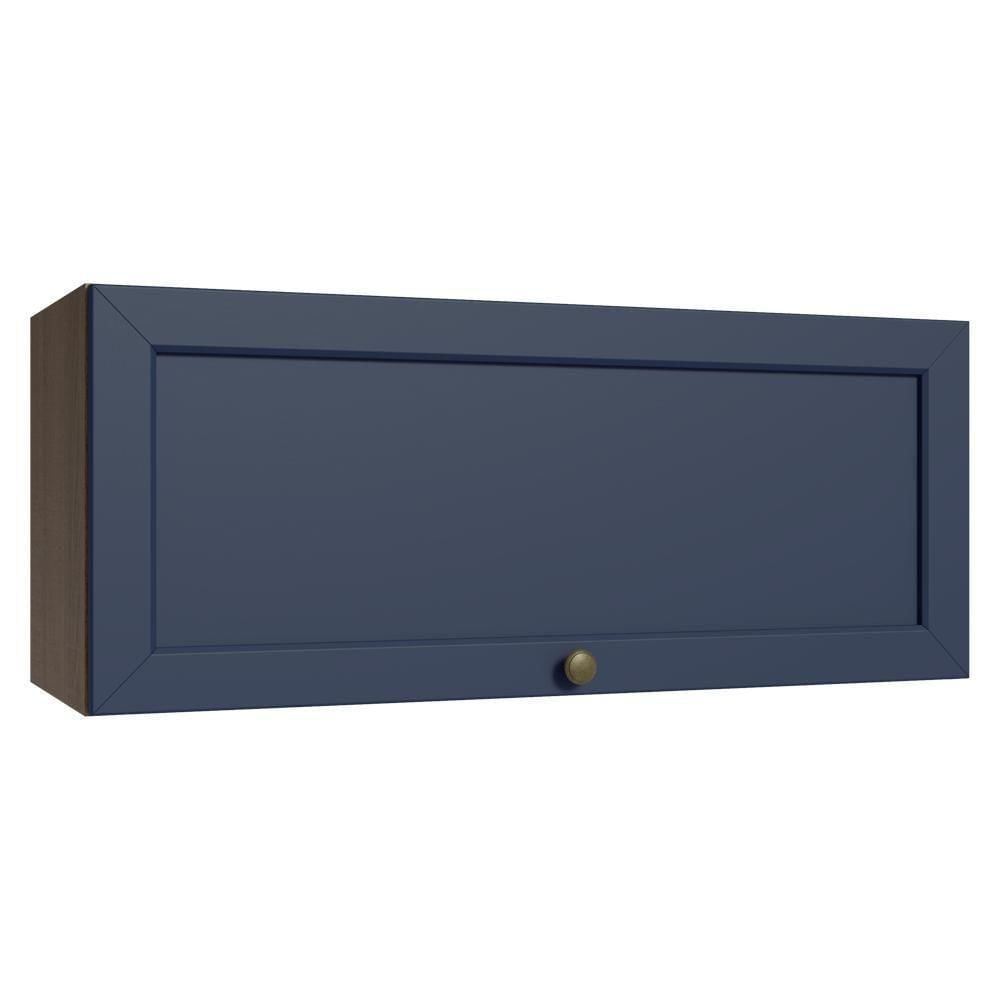 Armário Aéreo 1 Porta Basculante Rustic/azul Vik Madesa