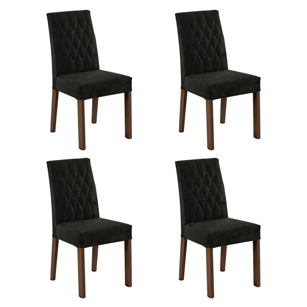 4 Cadeiras De Jantar 4256 Rustic/oxford Madesa Rustic/oxford