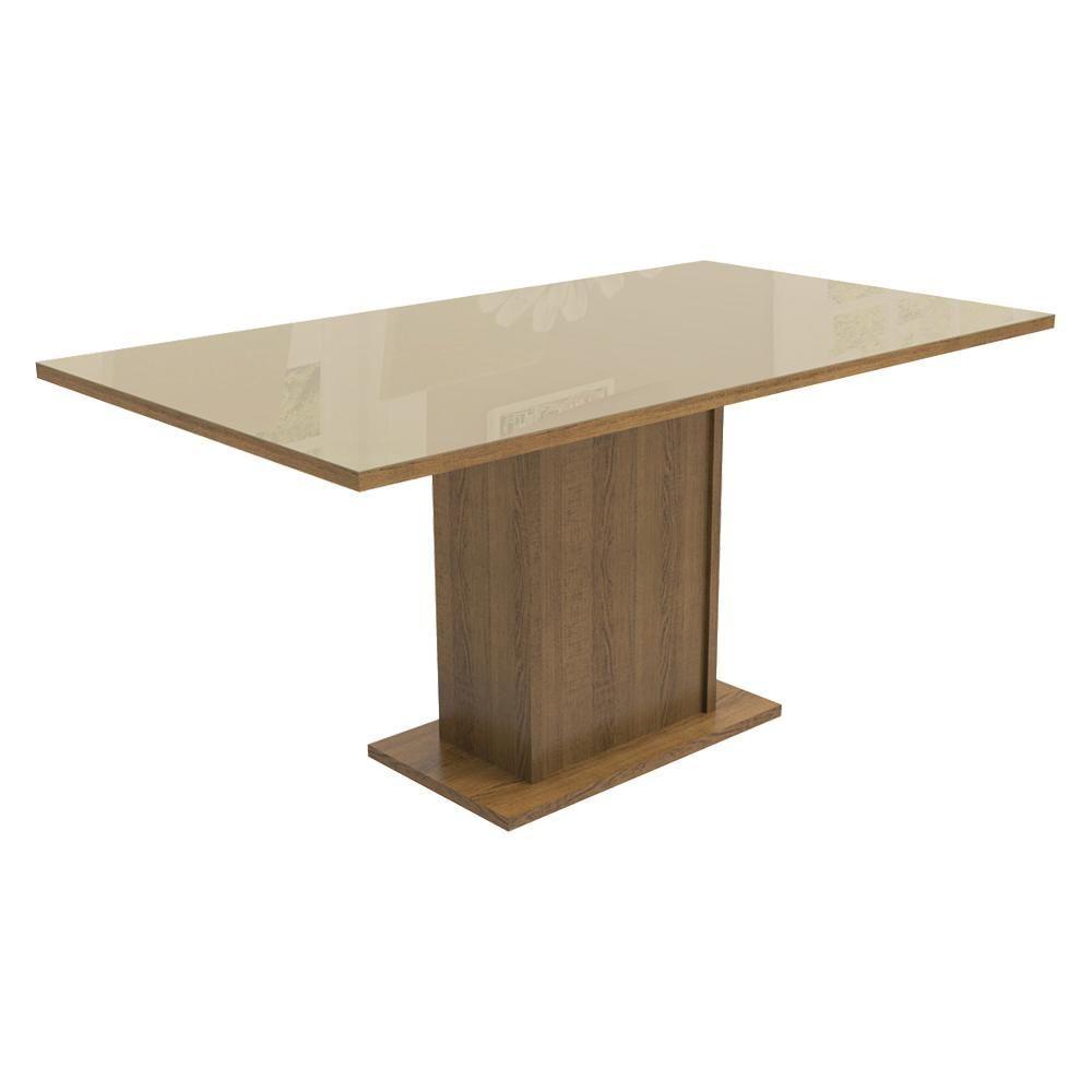 Mesa Retangular Tampo de Vidro Madesa