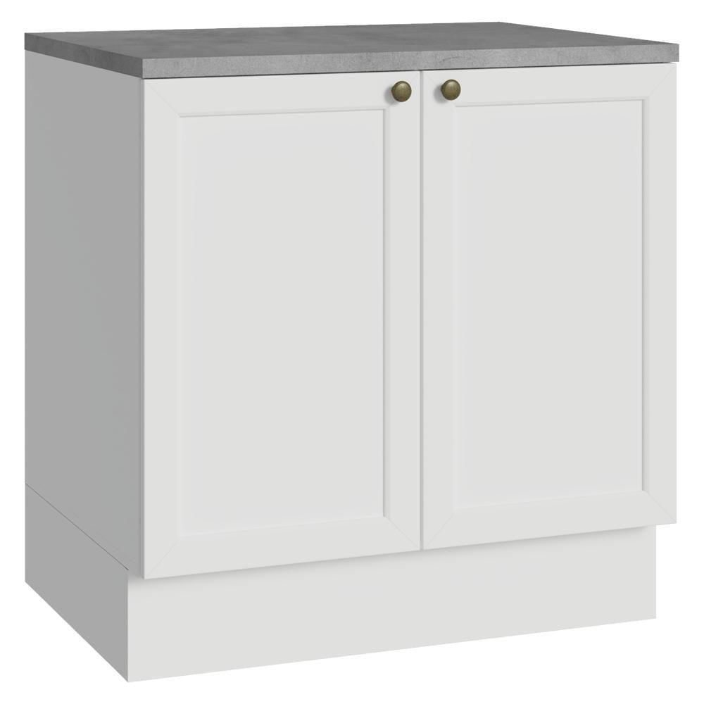 Balcão De Cozinha 80 Cm 2 Portas Branco Vik Madesa Branco