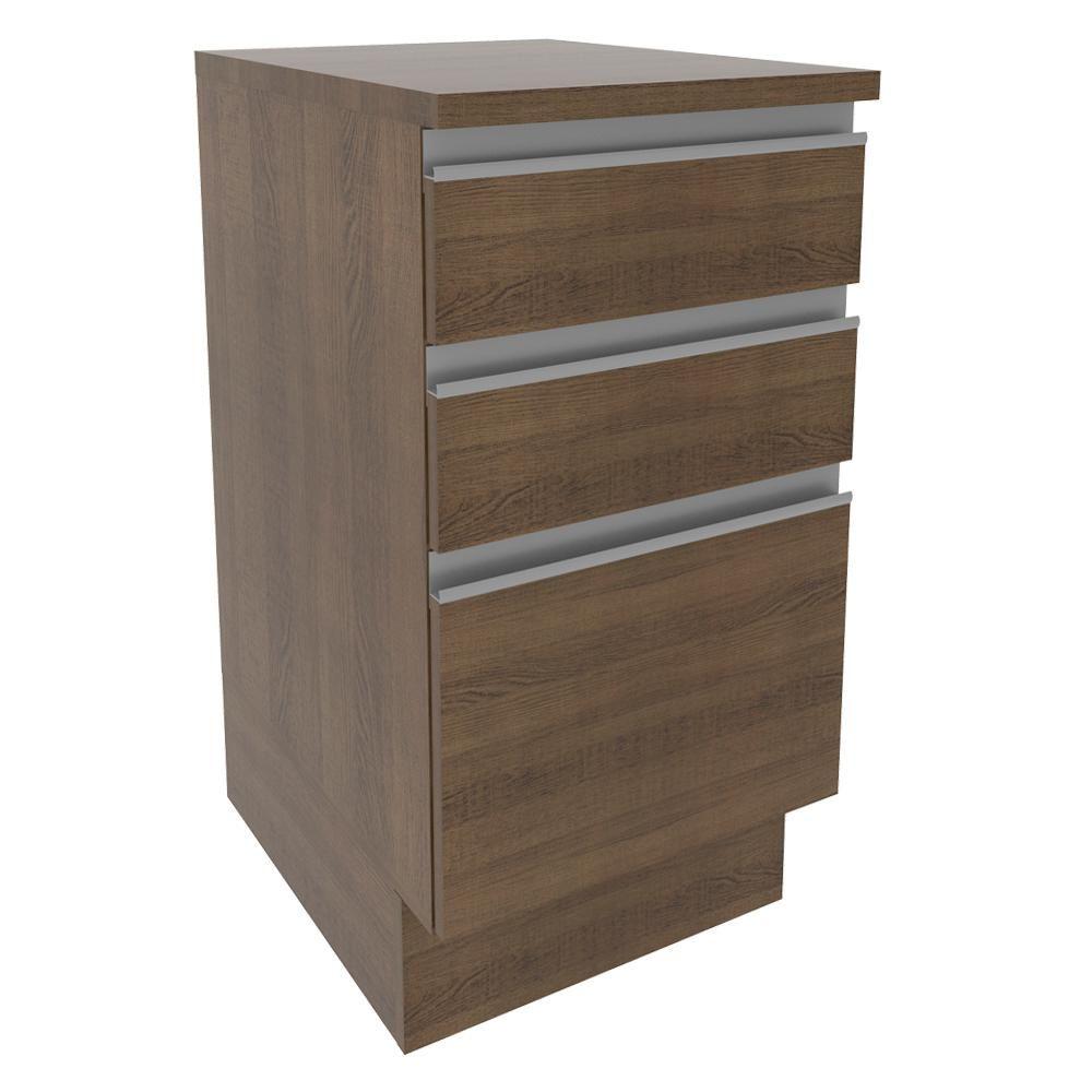 Balcão Glamy 40cm 3 Gavetas Rustic Madesa